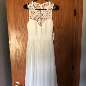 Floor length white dress